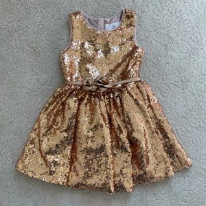 Disney brand gold sequin Belle dress